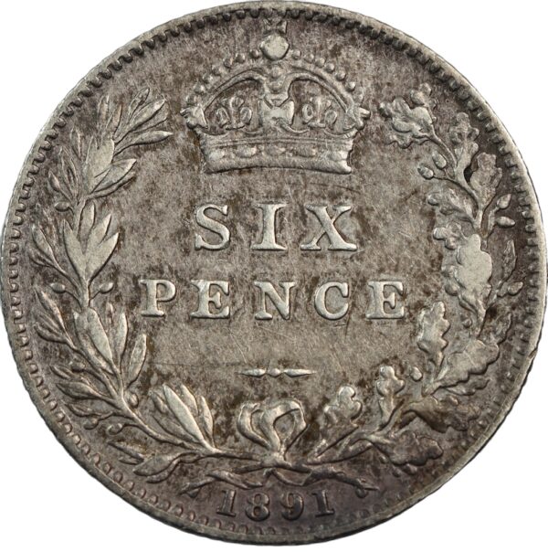 1891 Sixpence