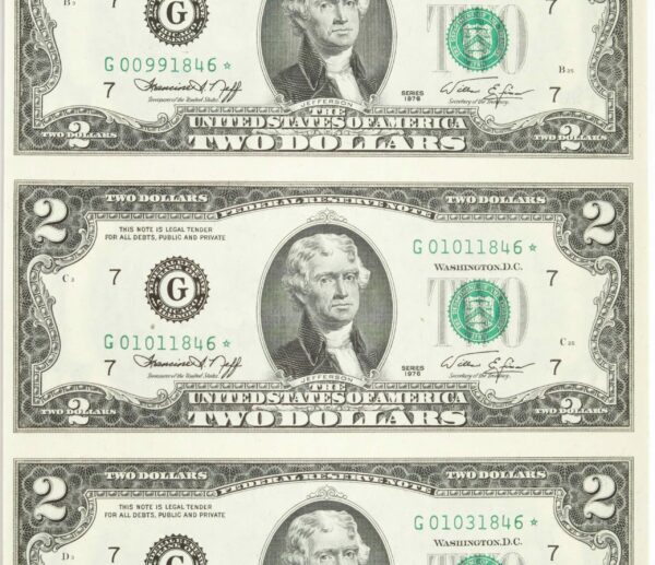 US $2 Sheet of 4