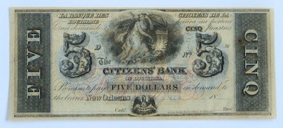 Louisiana $5 Citizens Bank