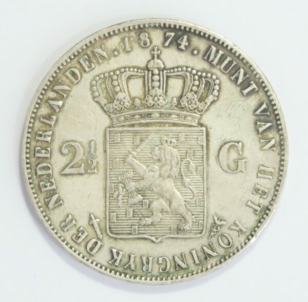 Netherlands 2-1/2 Gulden 1874