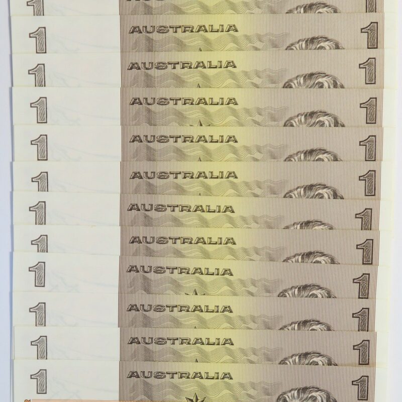$1 Consecutive ten notes 1982