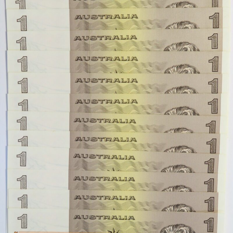 $1 Consecutive ten notes 1982