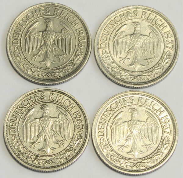 50 Reichspfennig 4 Coins