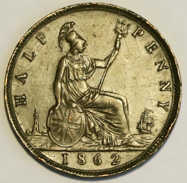 1862 Halfpenny EF