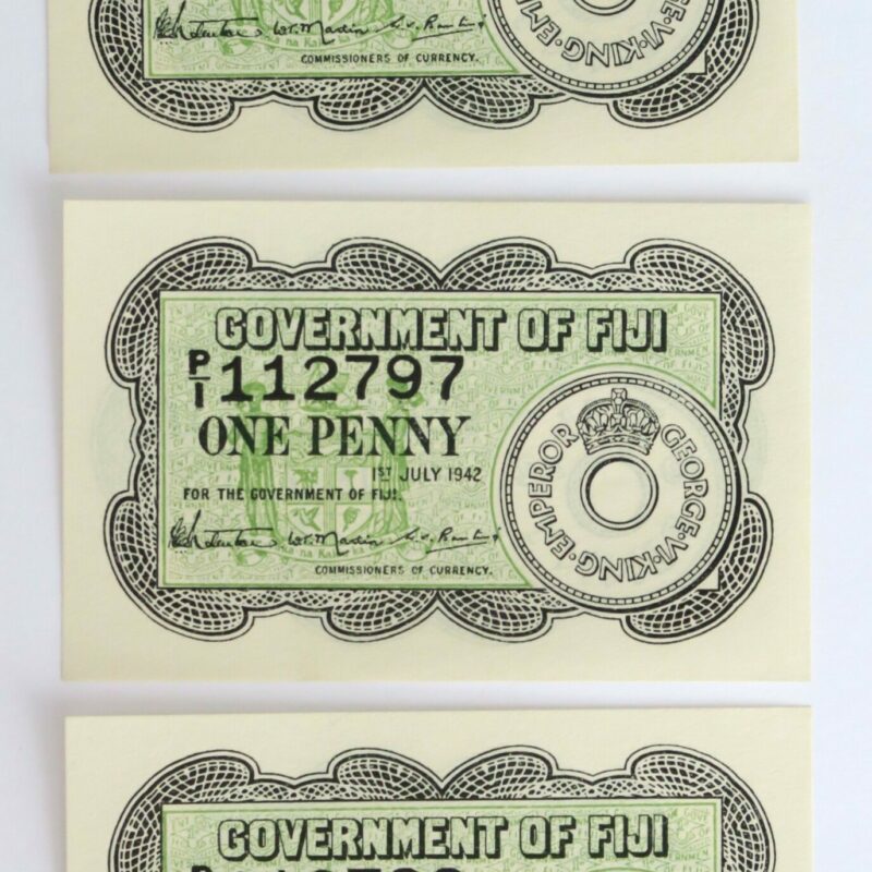 Fiji One Penny Notes 1942