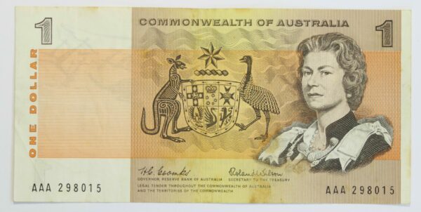 Australia $1 first prefix AAA