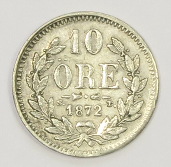 Sweden 10 Ore 1872  scarce