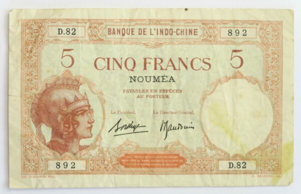 New Caledonia 5 Francs 1926