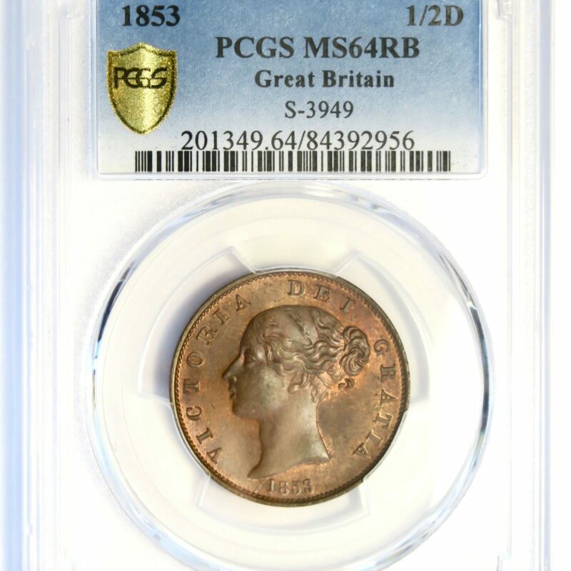 1853 Halfpenny MS64