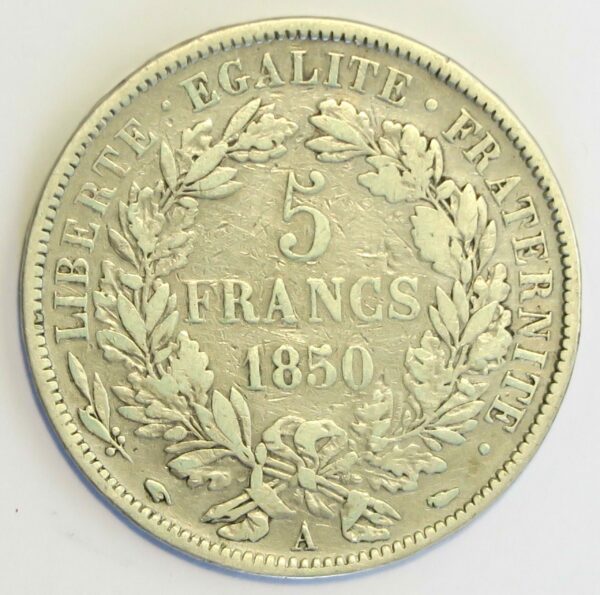 France 5 Francs 1850A