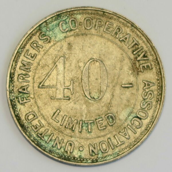 United Farmers Co op 40/- Token