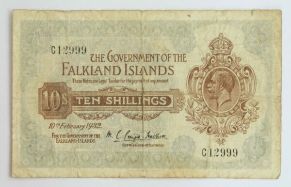 Falklands 10 Shillings 1932