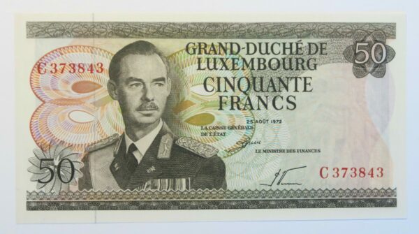 Luxembourg 50 Francs 1972 Unc