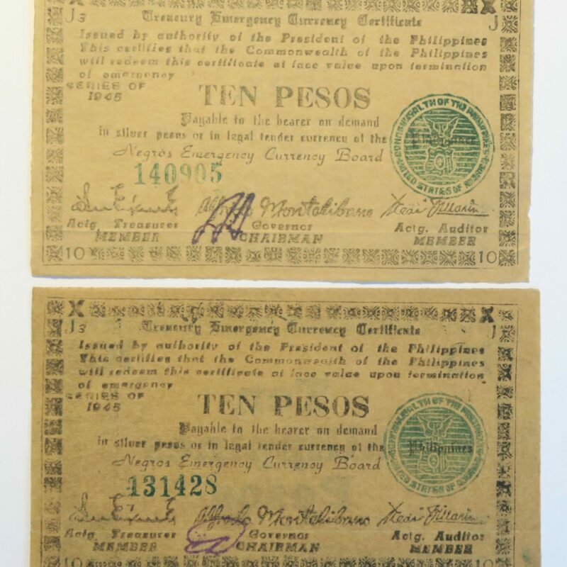 Philippines Emergency notes 1945