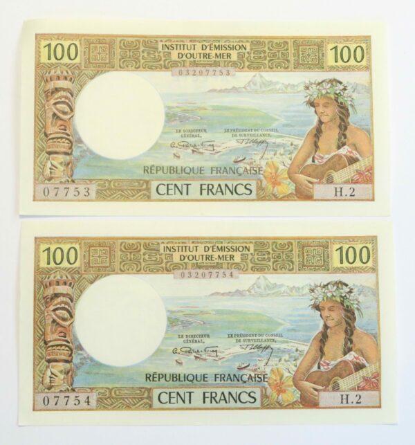 Tahiti 100 Francs Pair aUNC