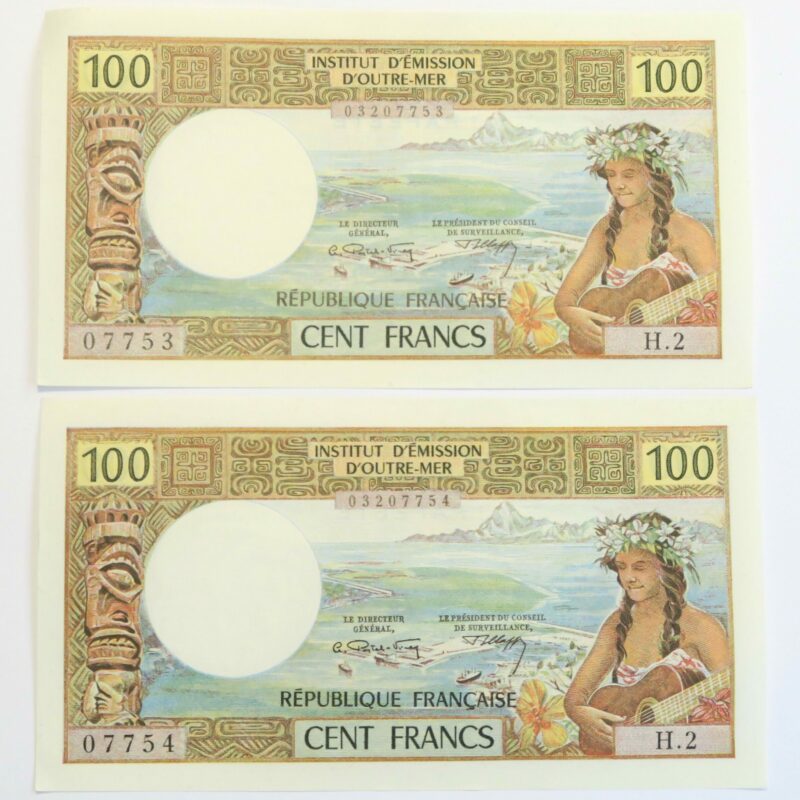 Tahiti 100 Francs Pair aUNC