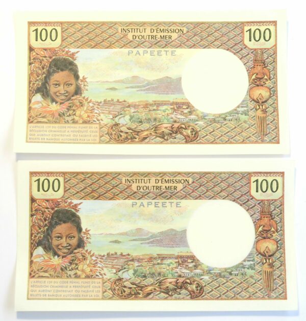 Tahiti 100 Francs Pair aUNC