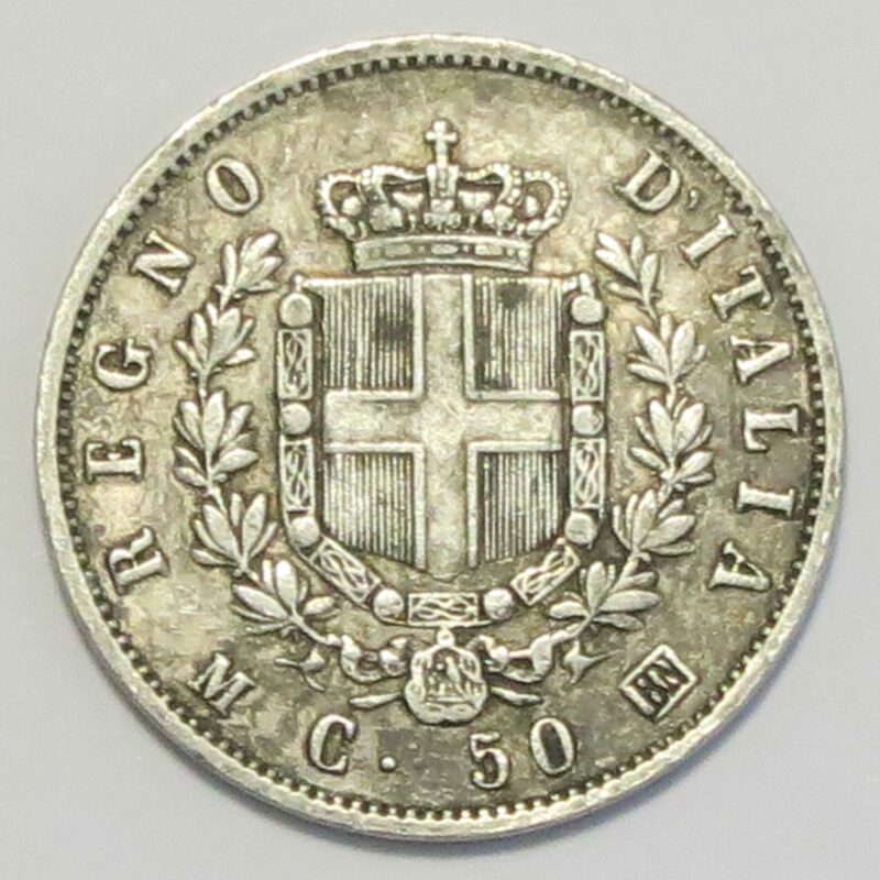 Italy 50 Centesimi 1863.