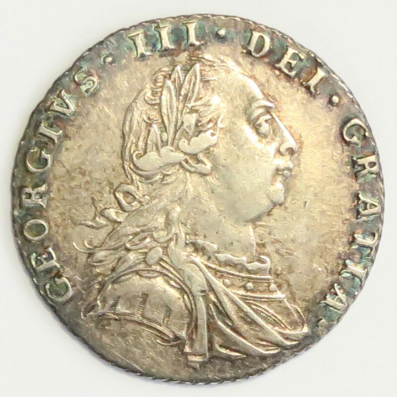 1787 Sixpence with hearts