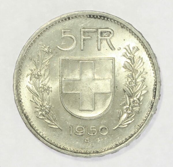 Switzerland 5 Francs 1950B