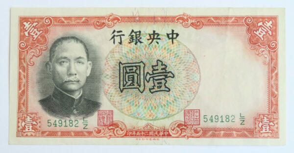 Central Bank China Yuan 1936