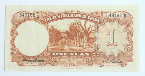 Central Bank China Yuan 1936