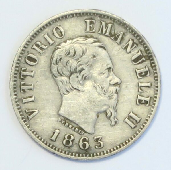 Italy 50 Centesimi 1863BN