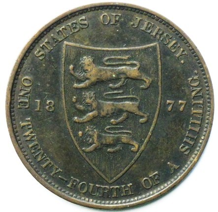 Jersey 1877H 1/24 Shilling.VF