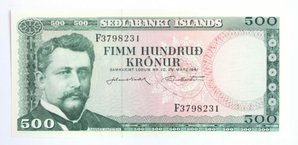 Iceland 500 Kronur 1961