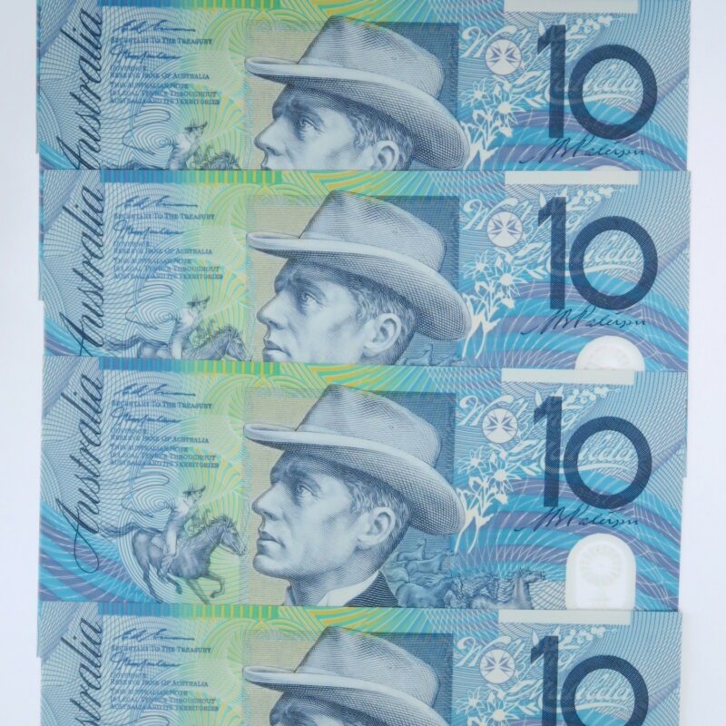 Australia $10 run of 5,unc