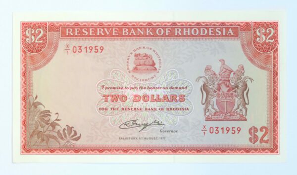 Rhodesia $2 1977,Unc