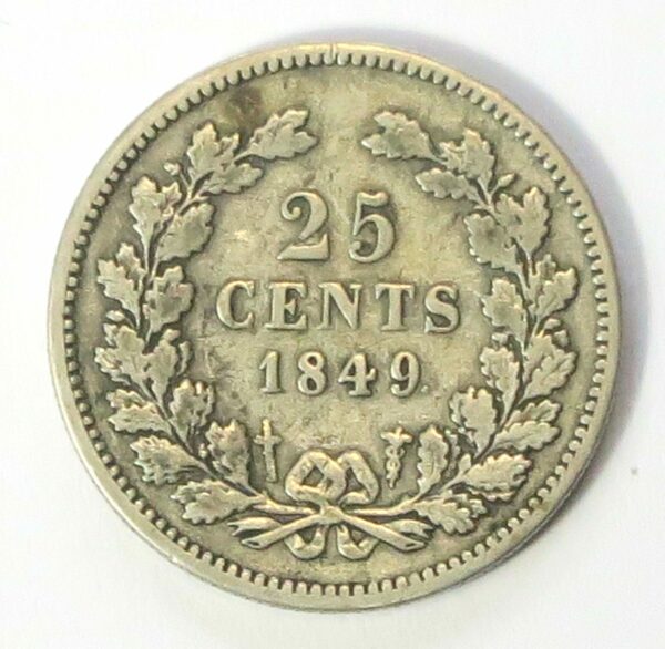 Netherlands 25 Cents 1848