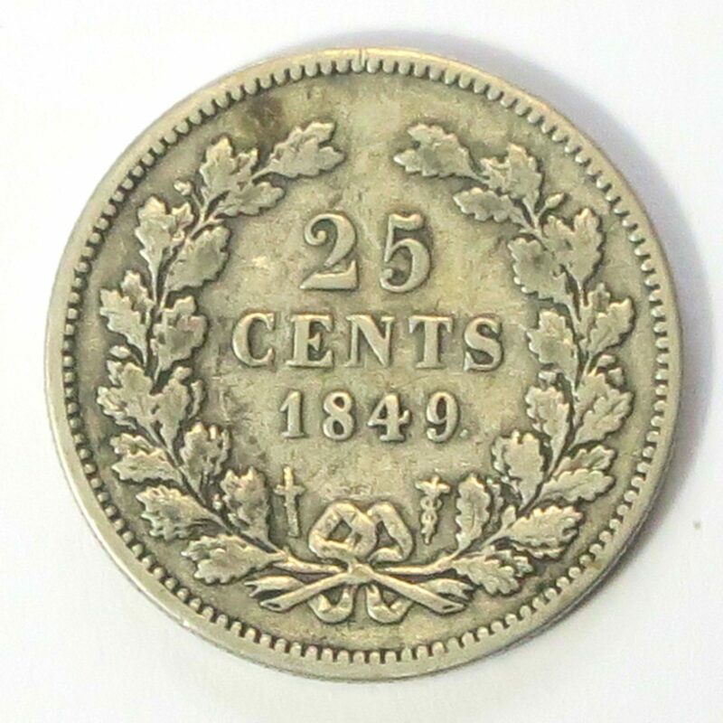Netherlands 25 Cents 1848
