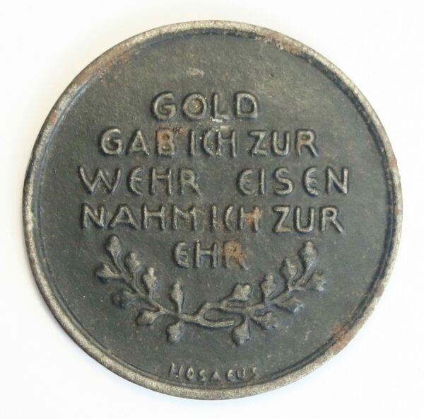 German 1916 Gold Fund medal