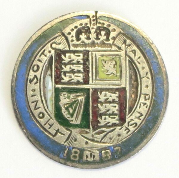 1887 Sixpence Enameled