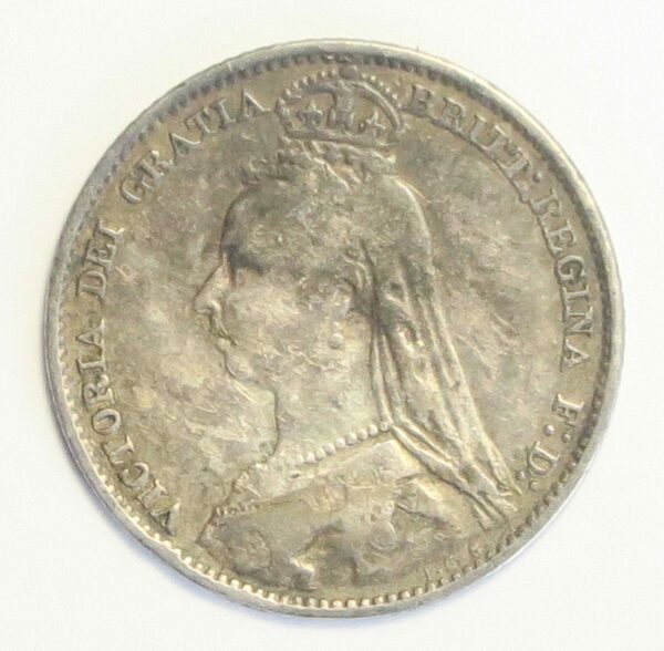 1887 Sixpence Enameled