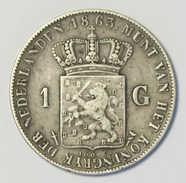 Holland, Gulden 1863,VF