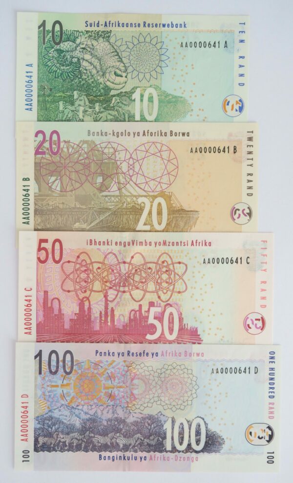 Sth Africa,Same numbered notes