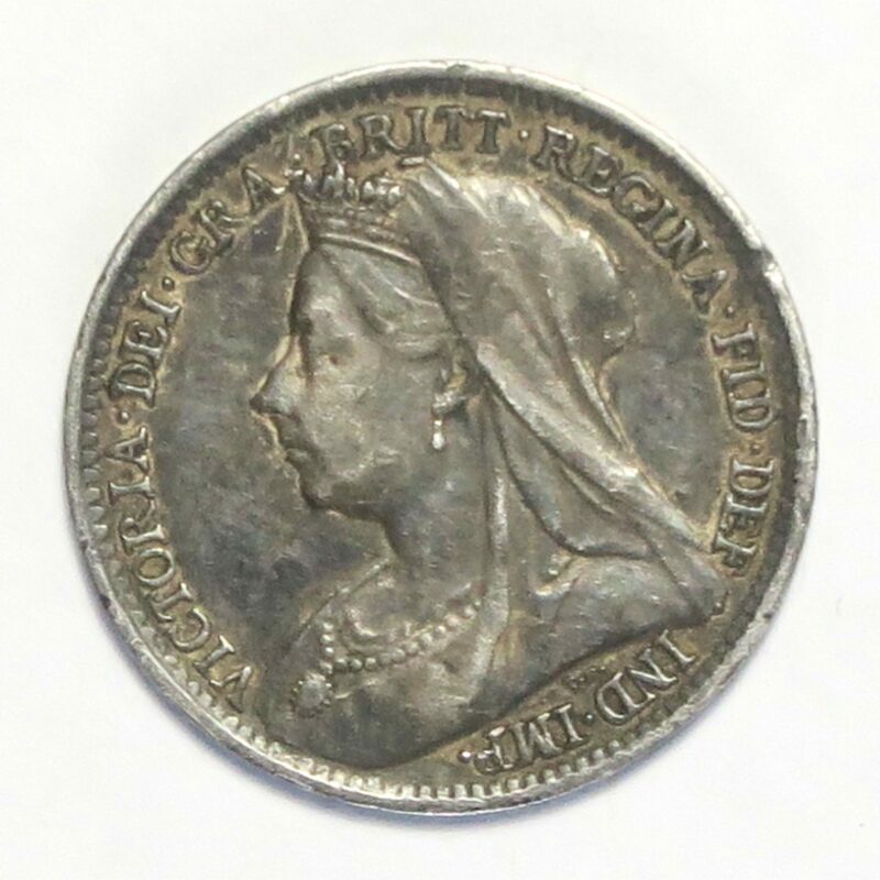 1896 Threepence VF-aEF