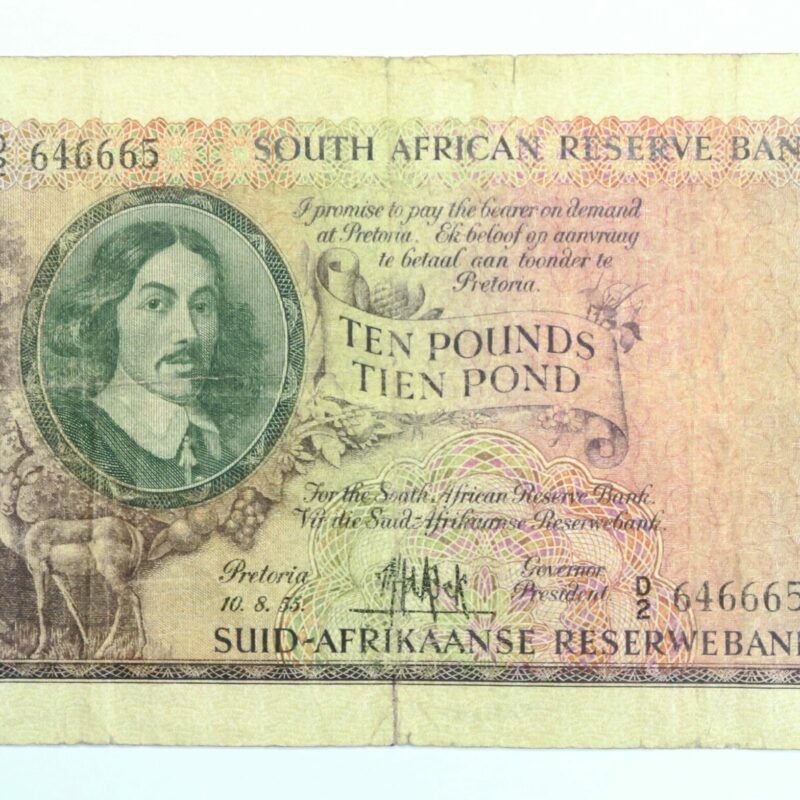 Sth Africa Ten Pounds 1955