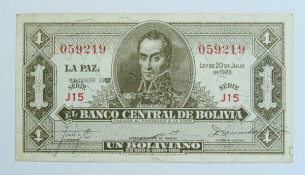 Bolivia 1 Boliviano 1928