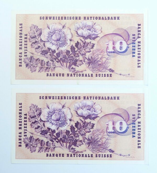 Switzerland 10 Franken pair