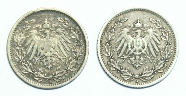 2 German Half Marks 1905