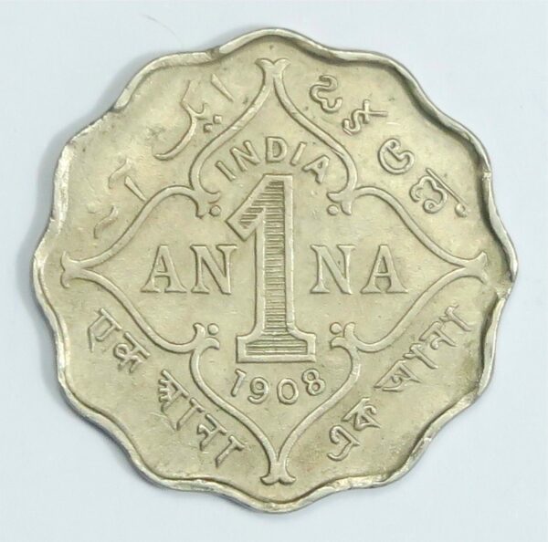 India 1 Anna 1908 B
