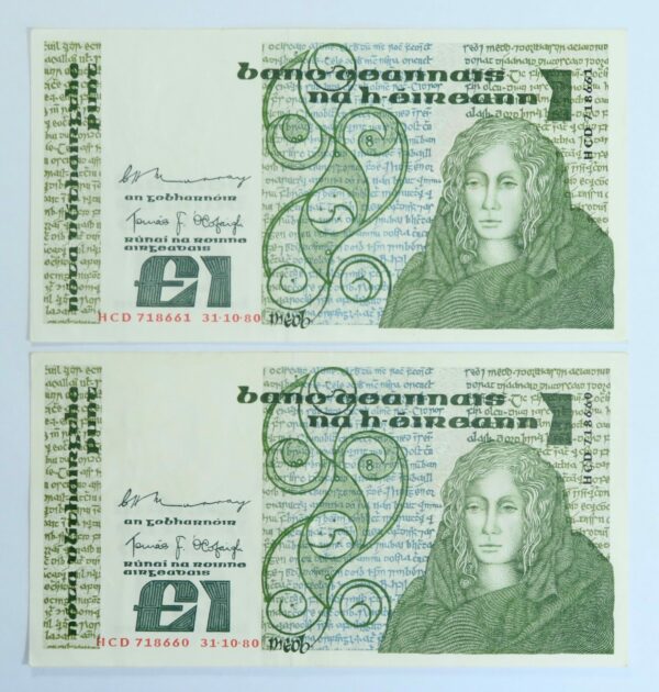 Ireland £1 Pair 1980