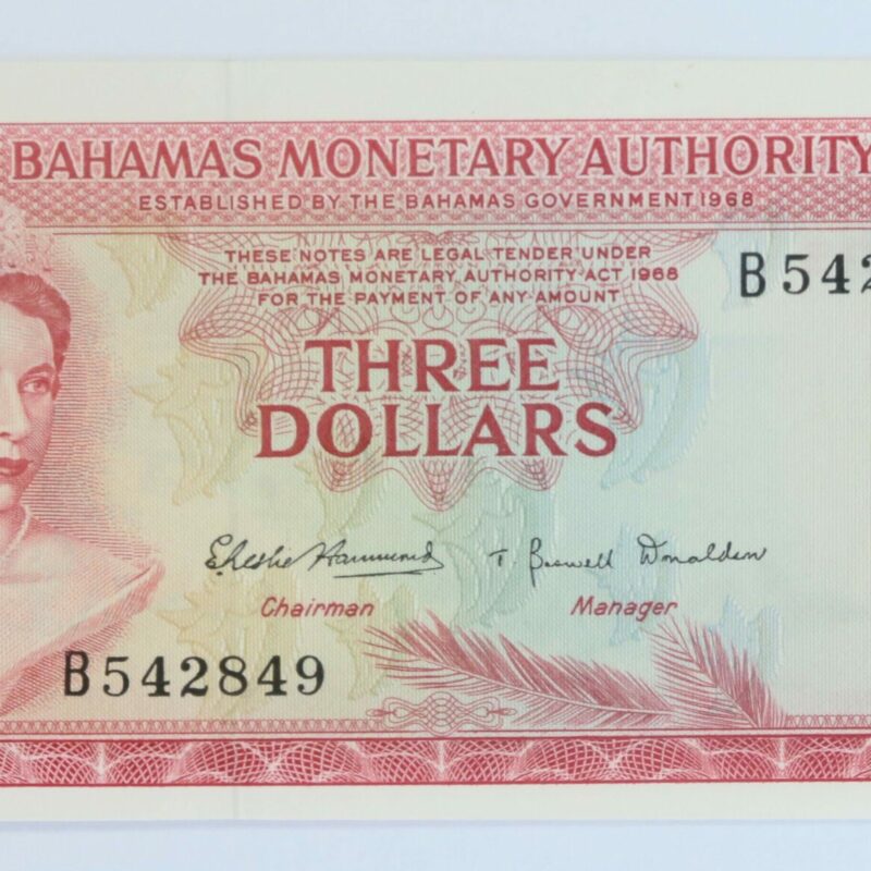 Bahamas $3 1968 Unc