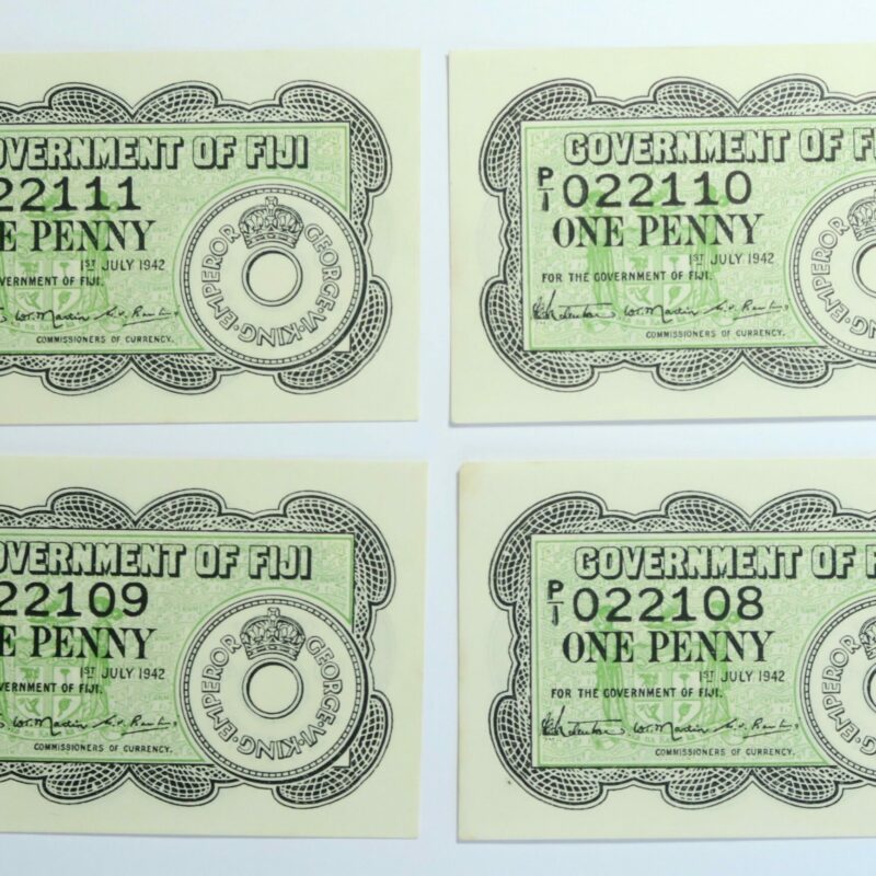 4 Fiji One Penny 1st July 1942