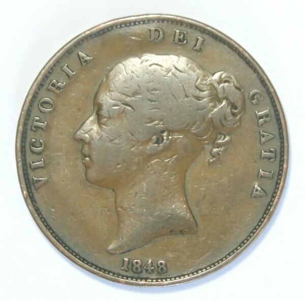 British Penny 1848 aFine