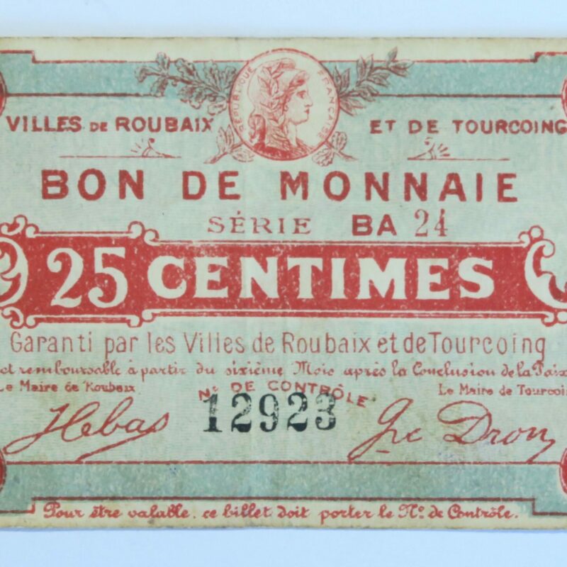 Bon De Monnaie 25 Centimes