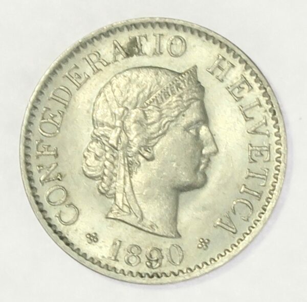 Swiss 5 Rappen 1890 aUnc